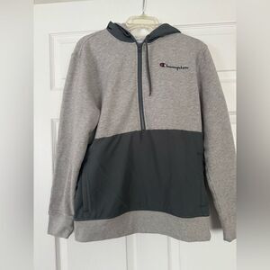 Champion Gray and Black Hoodie Half Zip